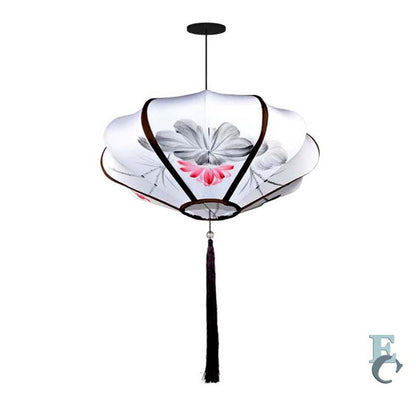 Decorative ceiling lamp with floral design on a white background