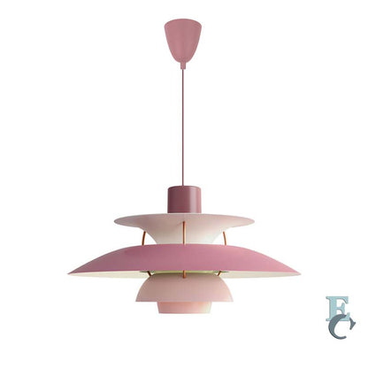 Cascade Pendant Light Purple hanging lamp on white background