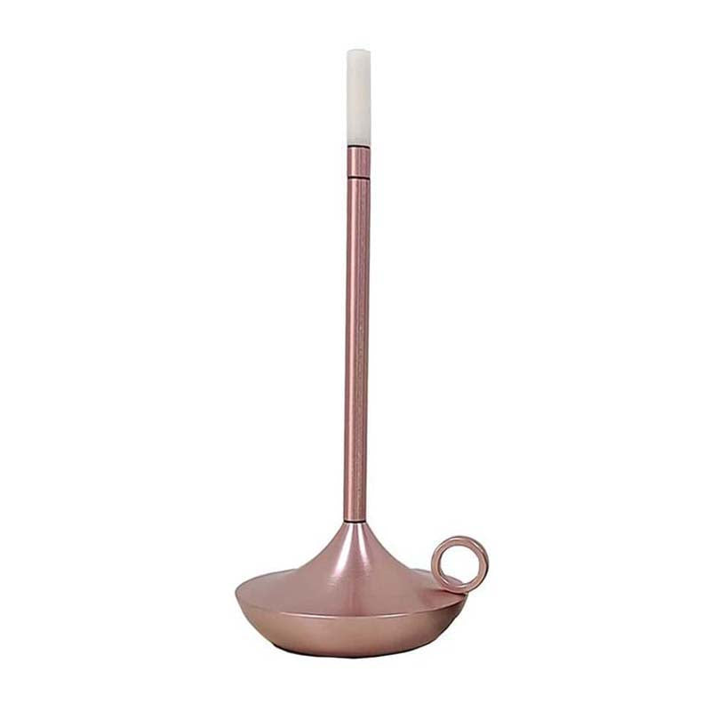 Rose Gold Touch Portable LED Candle Lamp on White Background