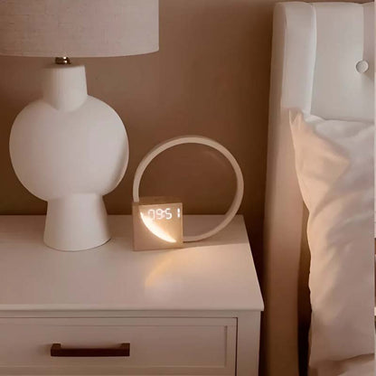 Table lamp-bedside alarm clock.