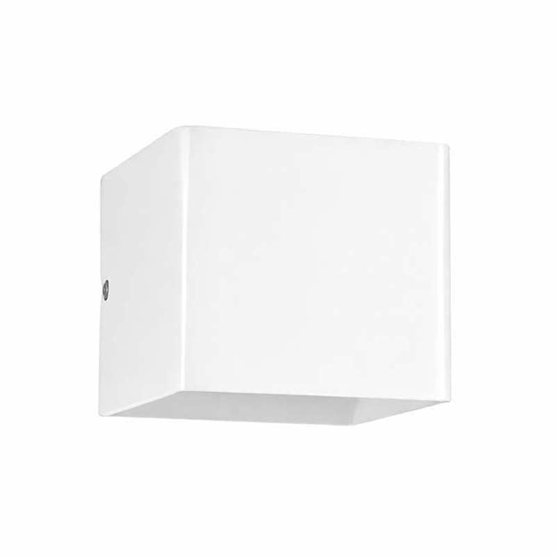 White square wall light fixture on a white background