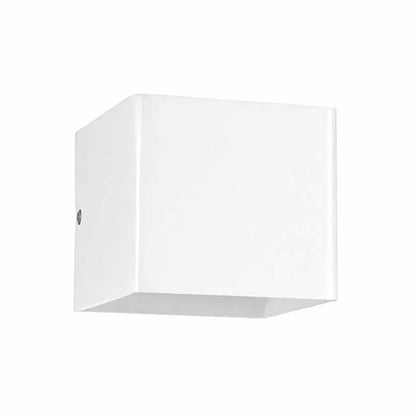 White square wall light fixture on a white background