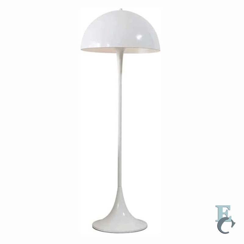 White floor lamp on a white background