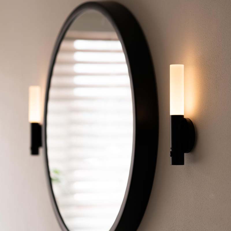 Sleek wireless LED wall-mounted night light with motion sensor used in bathroom, hallway, and bedroom