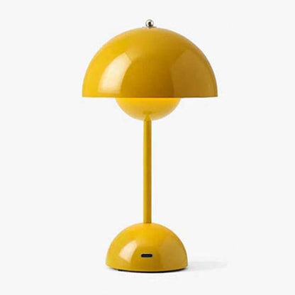 Yellow table lamp on a white background