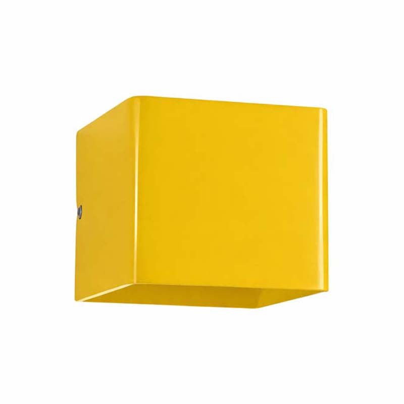 Yellow wall sconce on a white background