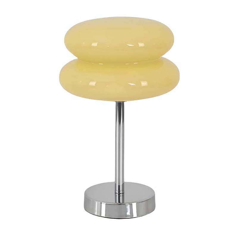 Beige Retro Sandwich Glass Table Lamp on a white background