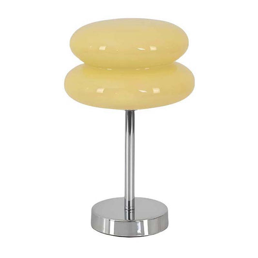 Beige Retro Sandwich Glass Table Lamp on a white background