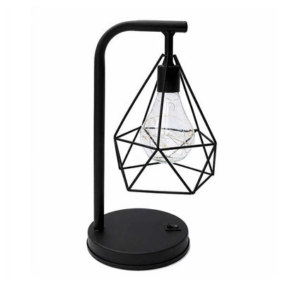Black Geometric Loft LED Table Lamp on a white background