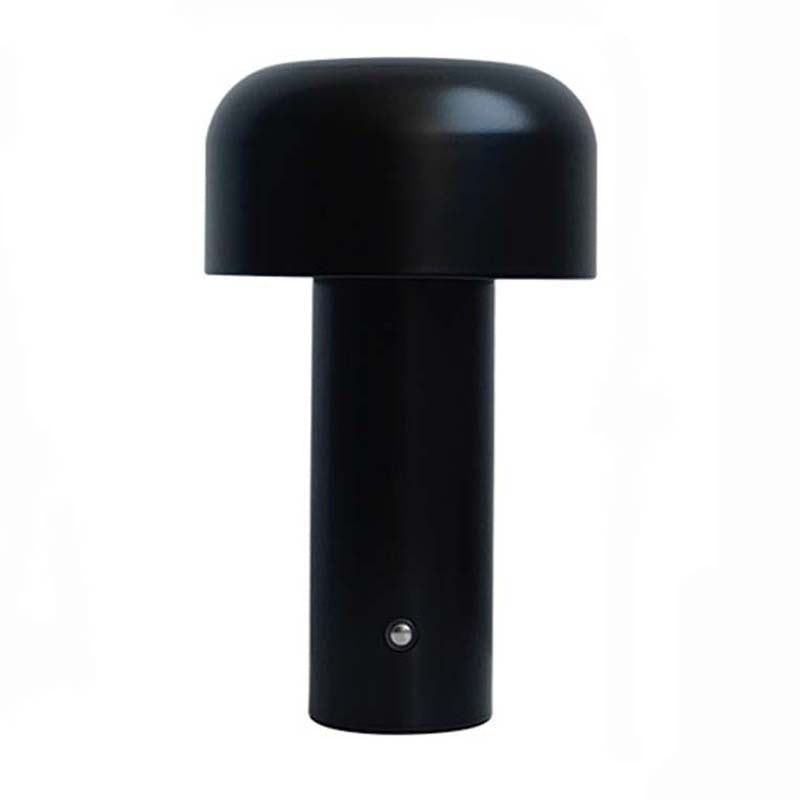 Black Rechargeable Mushroom LED Table Lamp, shown on a plain white background.