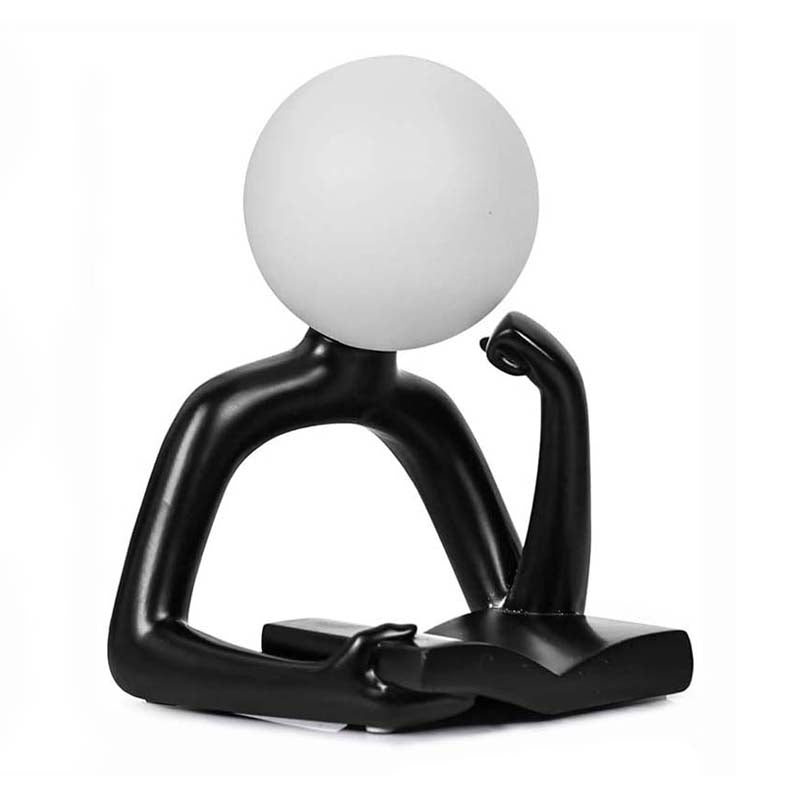 Black Thinker Statue LED Table Lamp photographed against a plain white background.
