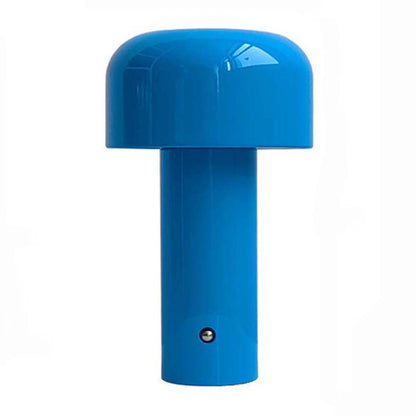 Blue Rechargeable Mushroom LED Table Lamp, shown on a plain white background.