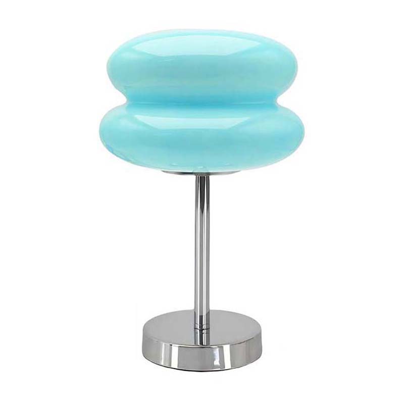 Blue Retro Sandwich Glass Table Lamp on a white background
