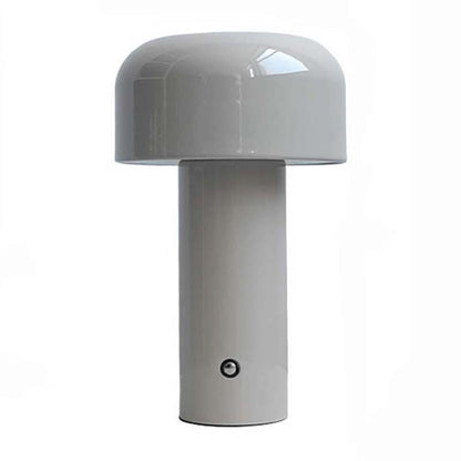 Gray Rechargeable Mushroom LED Table Lamp, shown on a plain white background.