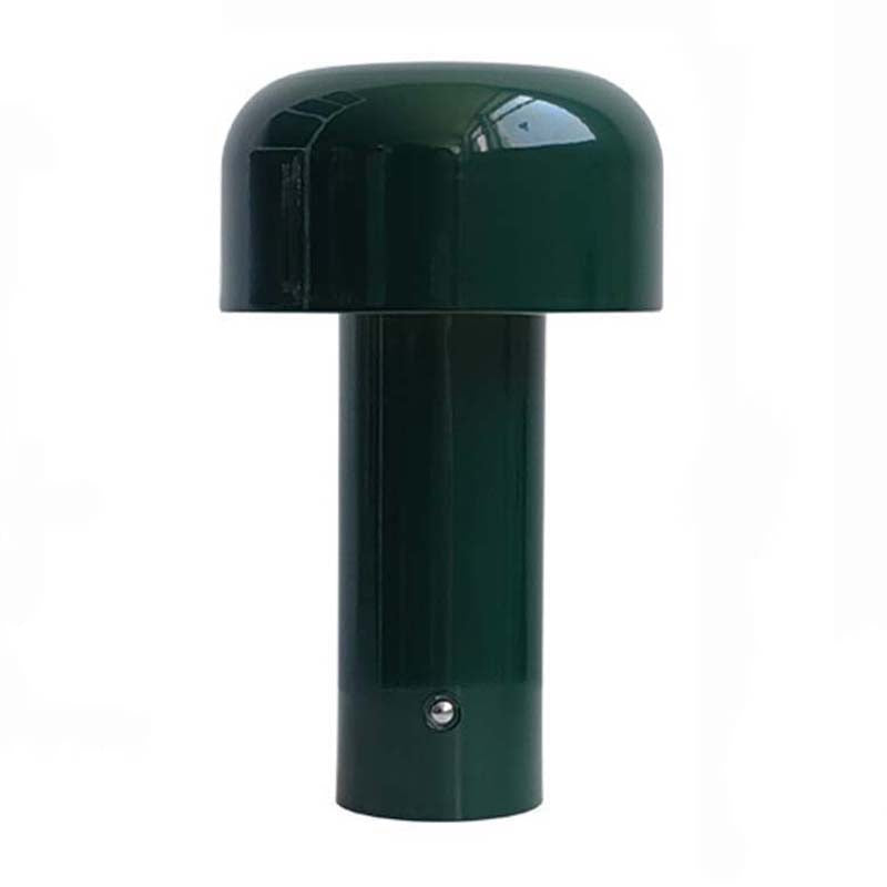 Dark green Rechargeable Mushroom LED Table Lamp, shown on a plain white background.