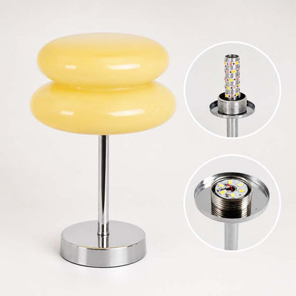 Retro Sandwich Glass Table Lamp, showing close-up of LED light source.