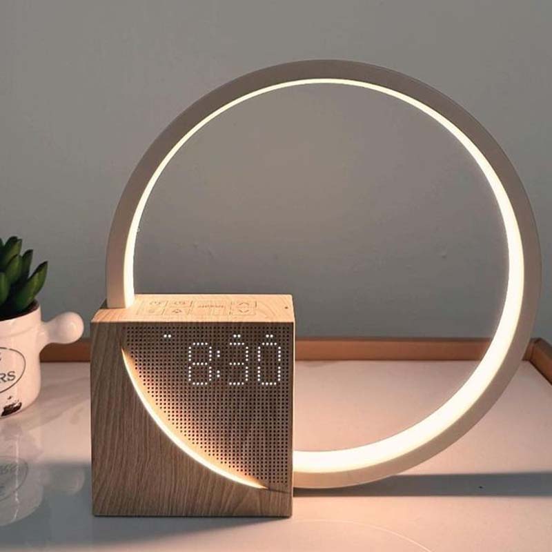 Table lamp-bedside alarm clock.