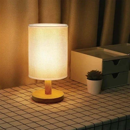 Wooden bedside lamp