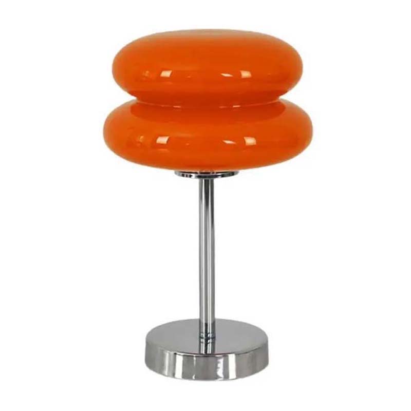 Orange Retro Sandwich Glass Table Lamp on a white background