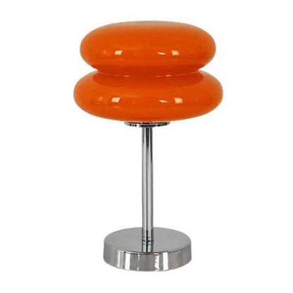 Orange Retro Sandwich Glass Table Lamp on a white background