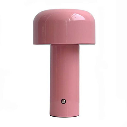 Pink Rechargeable Mushroom LED Table Lamp, shown on a plain white background.
