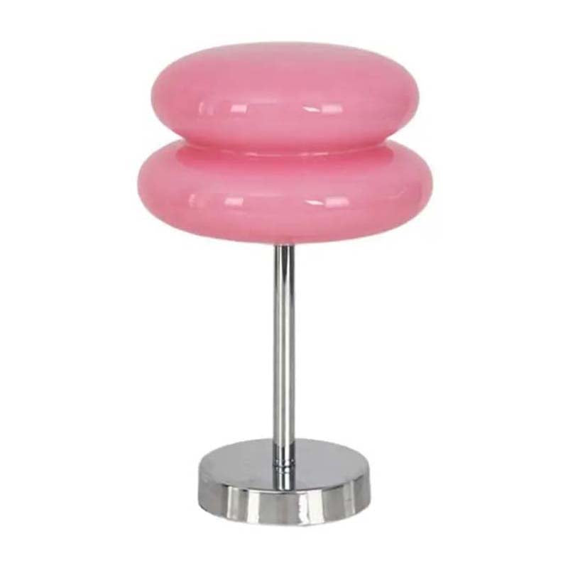 Pink Retro Sandwich Glass Table Lamp on a white background