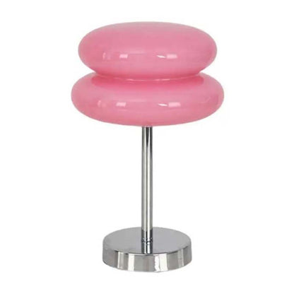 Pink Retro Sandwich Glass Table Lamp on a white background