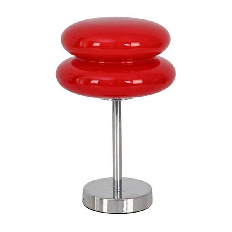 Red Retro Sandwich Glass Table Lamp on a white background