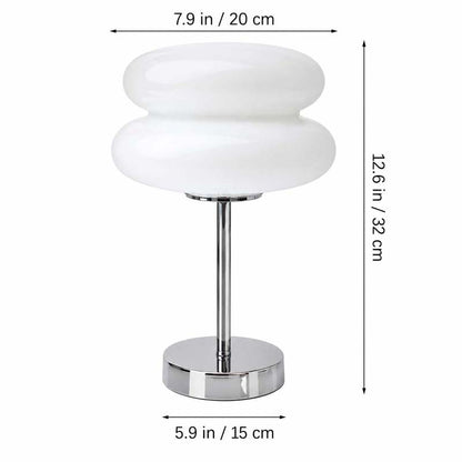 Retro Sandwich Glass Table Lamp with dimensions listed