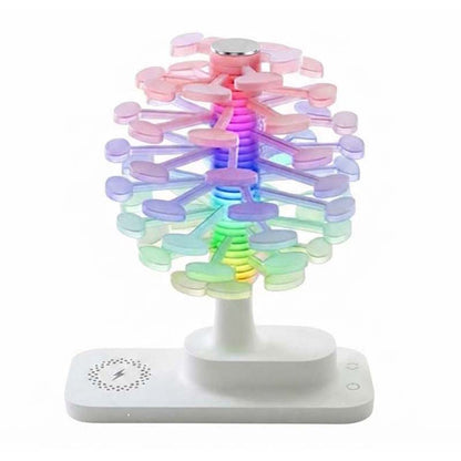 Spiral Tree LED Desk Lamp with wireless charging and rotating lampshade