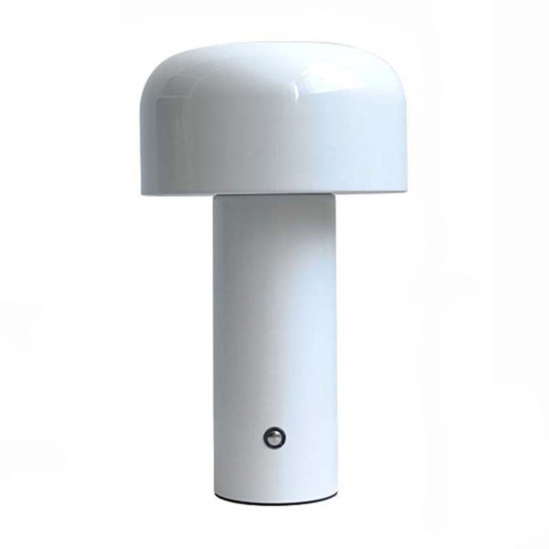 White Rechargeable Mushroom LED Table Lamp, shown on a plain white background.
