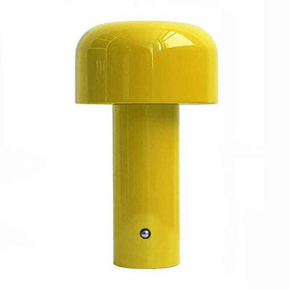 Yellow Rechargeable Mushroom LED Table Lamp, shown on a plain white background.